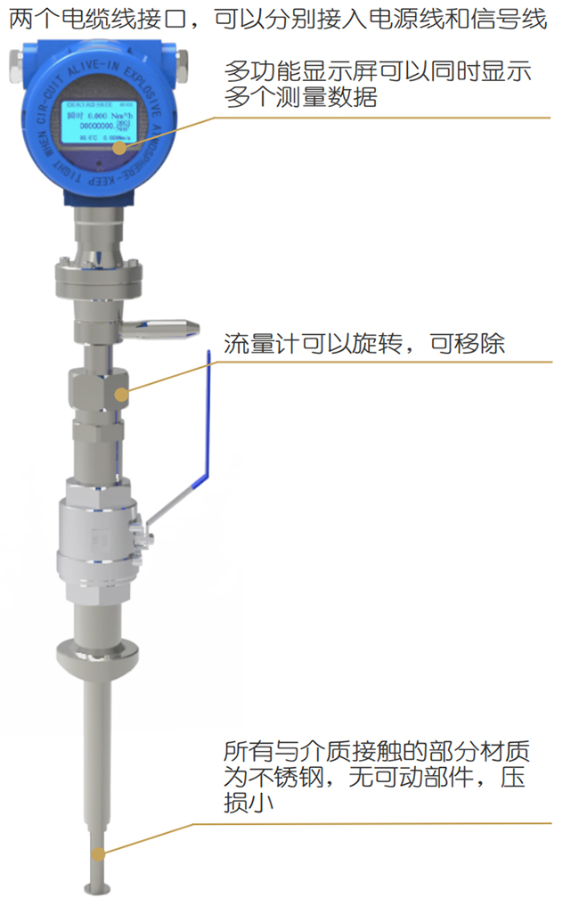 DN25熱式氣體質量流量計結構圖